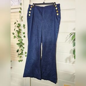 INC International Concepts Blue Pull-On Flare Pants